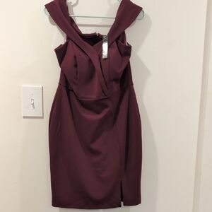 Speechless One-Shoulder Burgundy Cocktail Dress